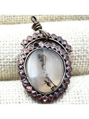 Antique Georgian Era Late 1700s 14K Gold Garnet Agate Pendant for Necklace